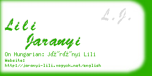 lili jaranyi business card